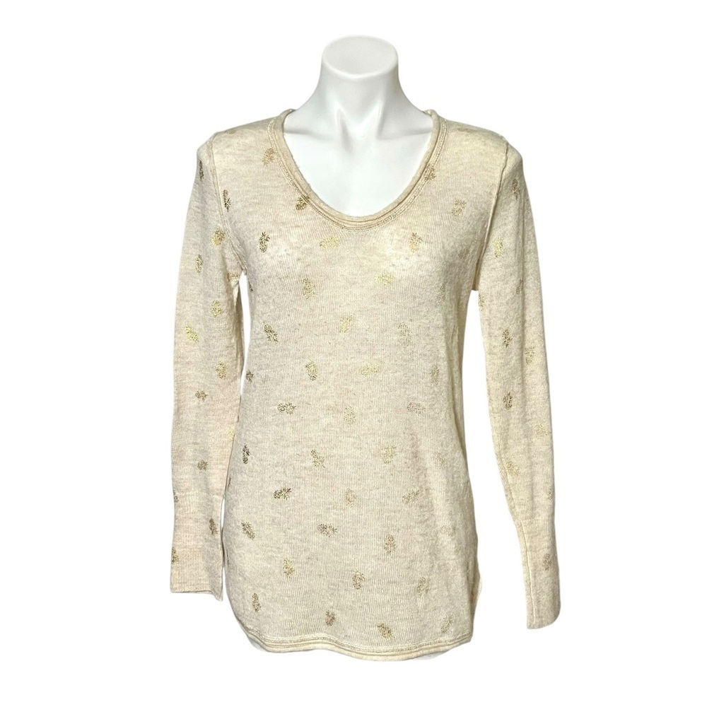 Tommy Bahama Wool Blend Pullover Sweater Size Medium Cream/Gold